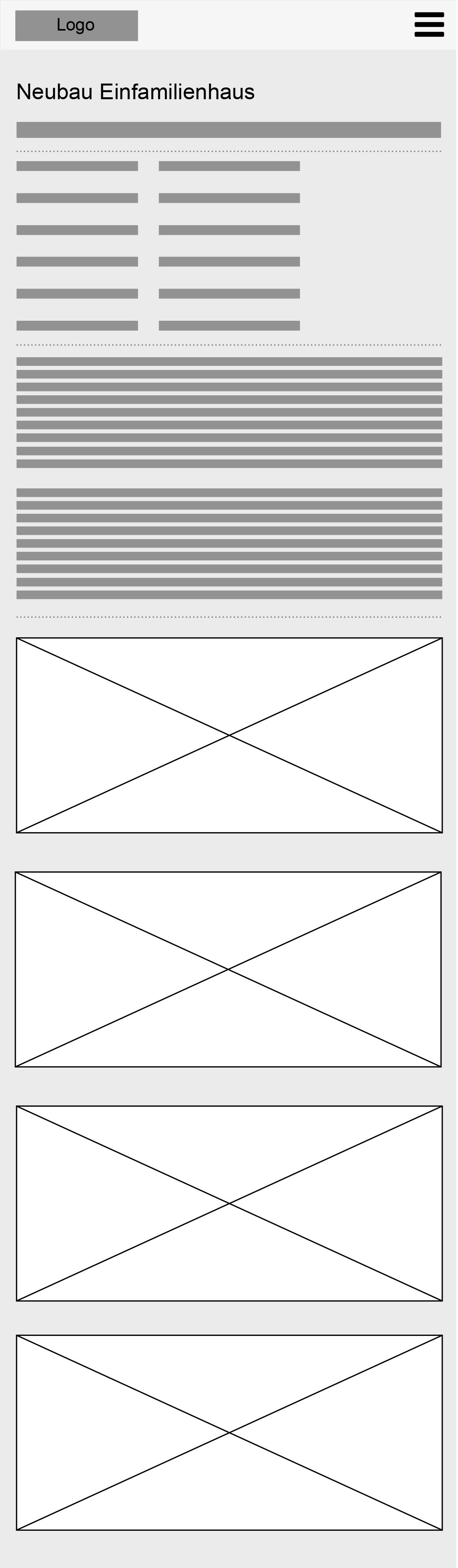 Wireframe example mobile